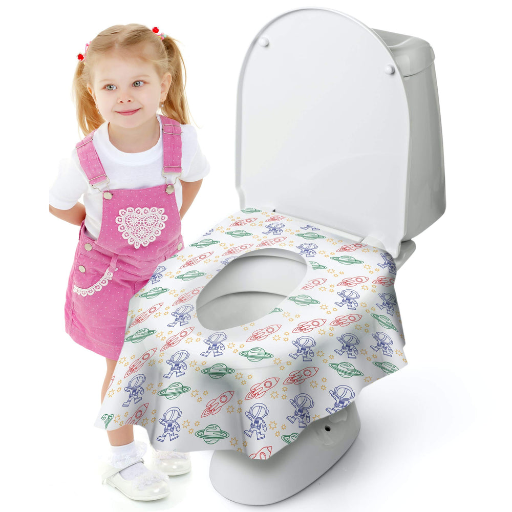 Cadily Astronaut seat cover supports on-the-go potty training for toddlers.