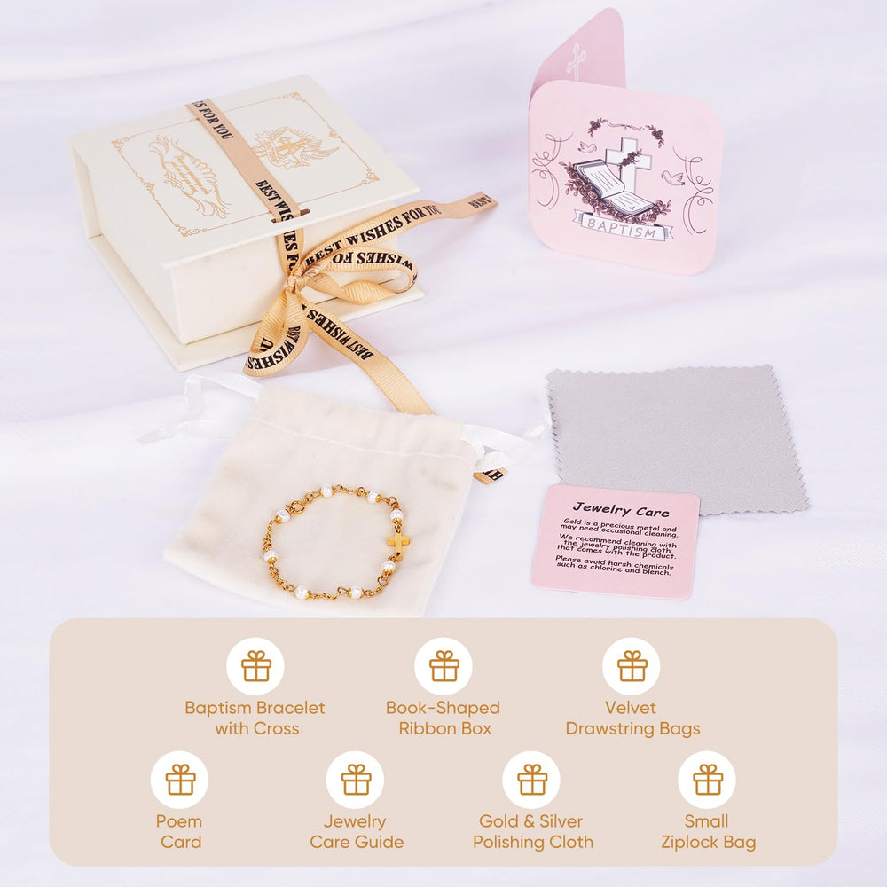 Cafzed baby baptism bracelet packaging presentation, premium and ready-to-gift