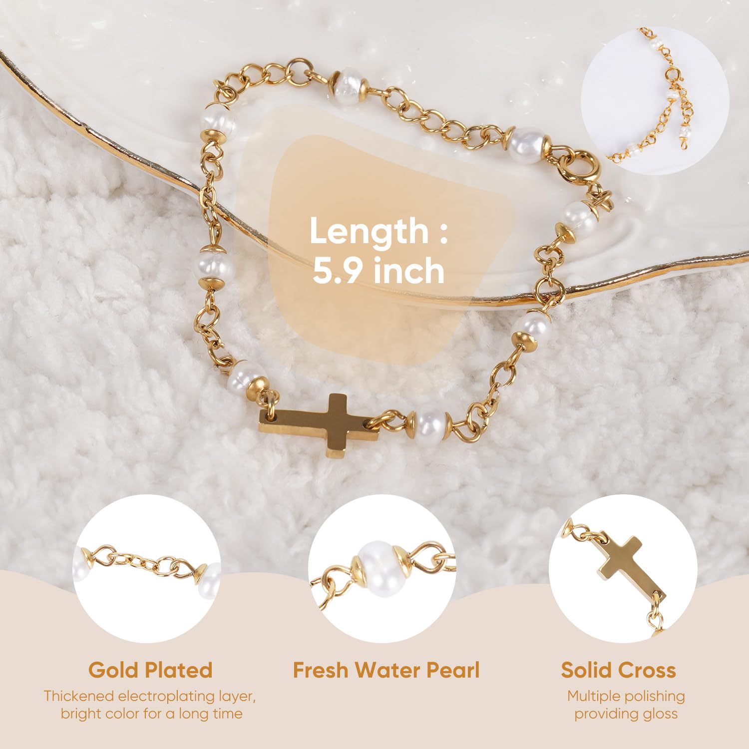 Cafzed baby baptism bracelet on wrist demonstrating adjustable fit for growing milestones