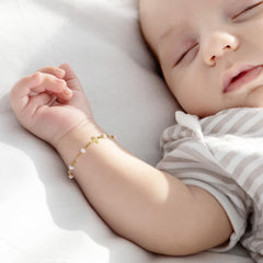Cafzed baby baptism bracelet plated chain glow reflecting subtle elegance and durability