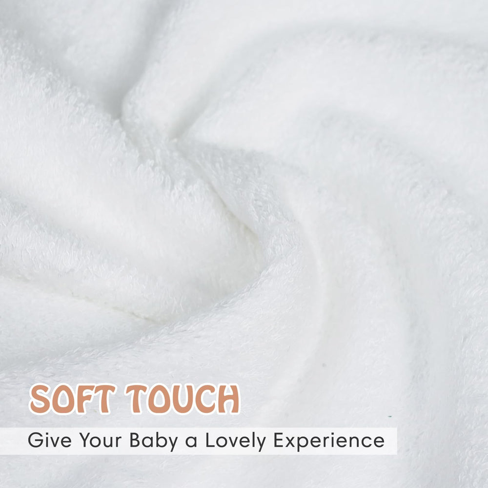 Cagreex white and gray washcloths highlight gentle fabric ideal for newborns.