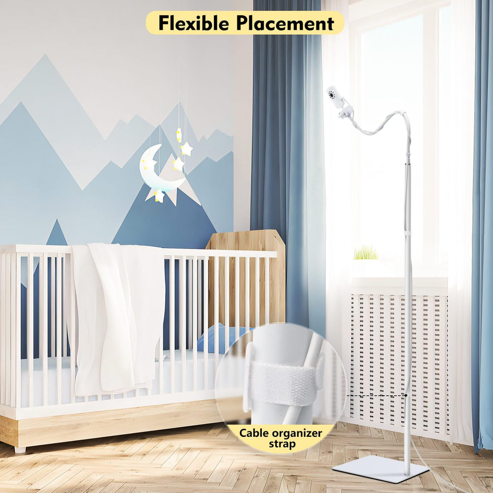 CaGuan baby monitor floor stand 1/4-inch thread compatibility for many cameras.