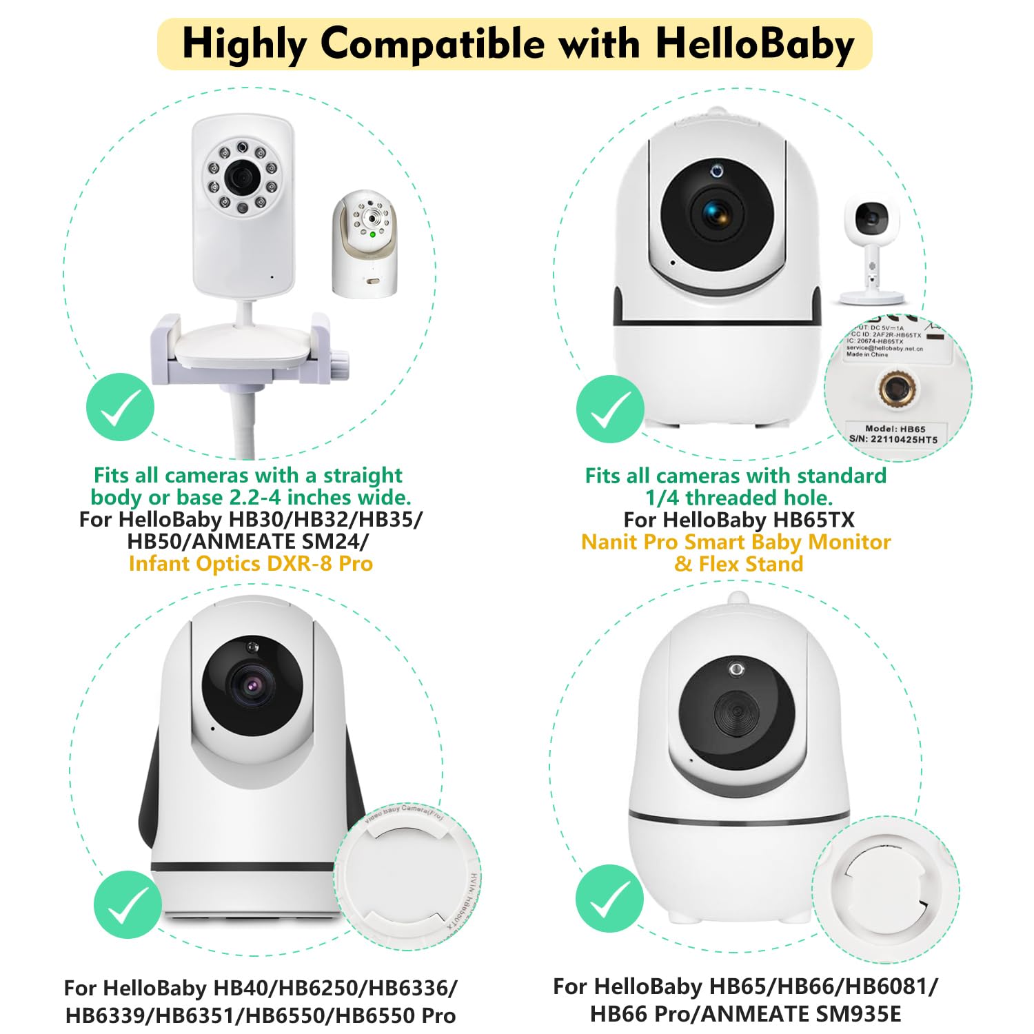 CaGuan baby monitor floor stand height adjustment demonstrates flexible viewing angles.