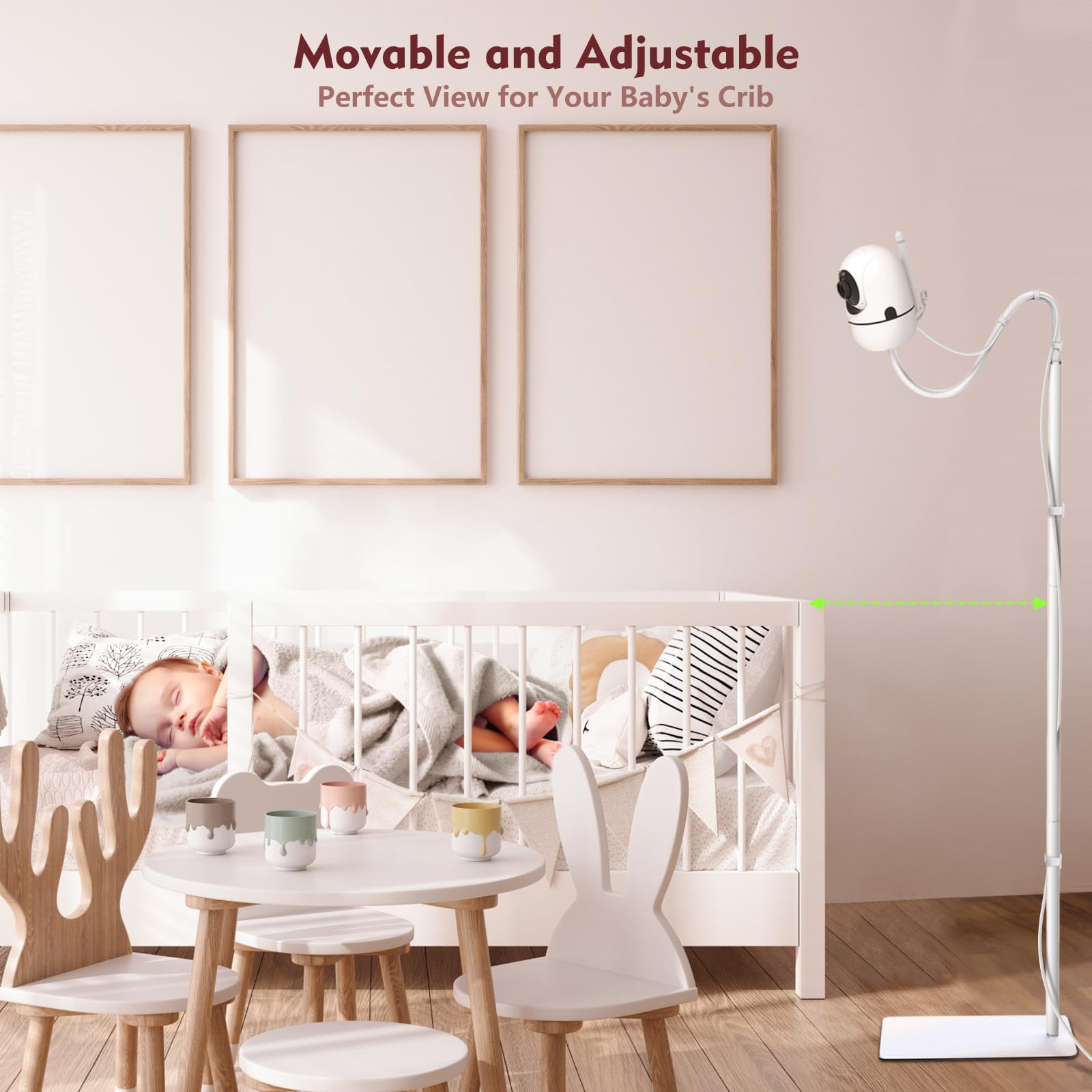 CaGuan sleek-design adds modern style to the nursery while keeping cameras accessible.