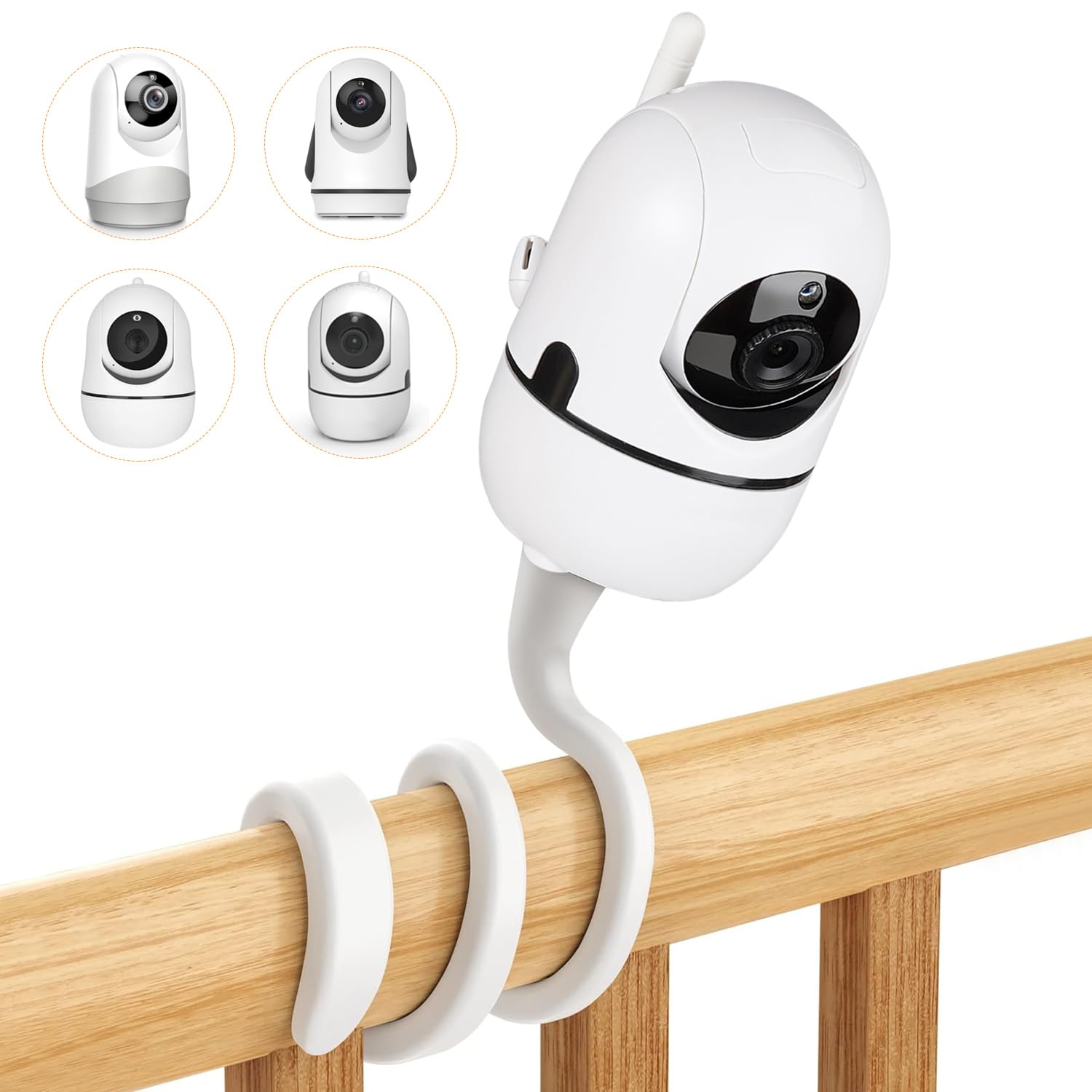 CaGuan baby monitor mount on crib showing secure, tool-free setup