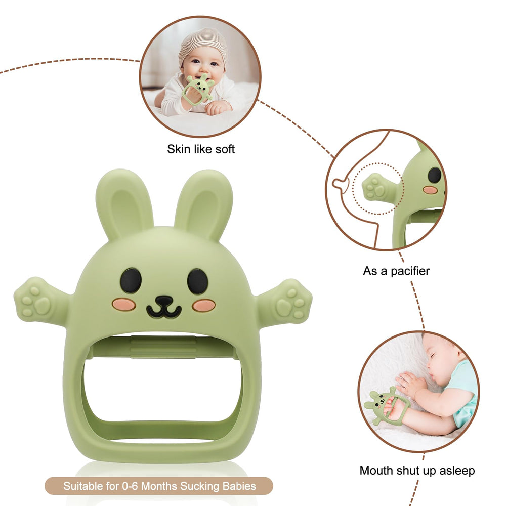 CAHILON anti-drop teething mitten keeps toys within reach