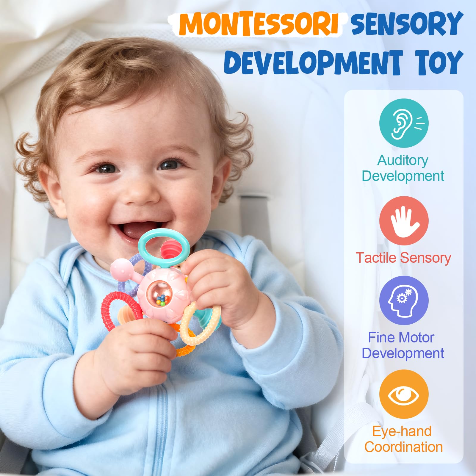 CAHILON teether-easy-grip-handle provides secure hold during playtime and travel