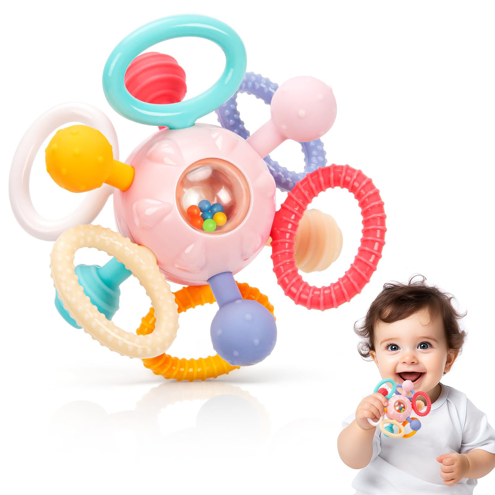 CAHILON baby teether with one-piece design safely supports chewing sessions