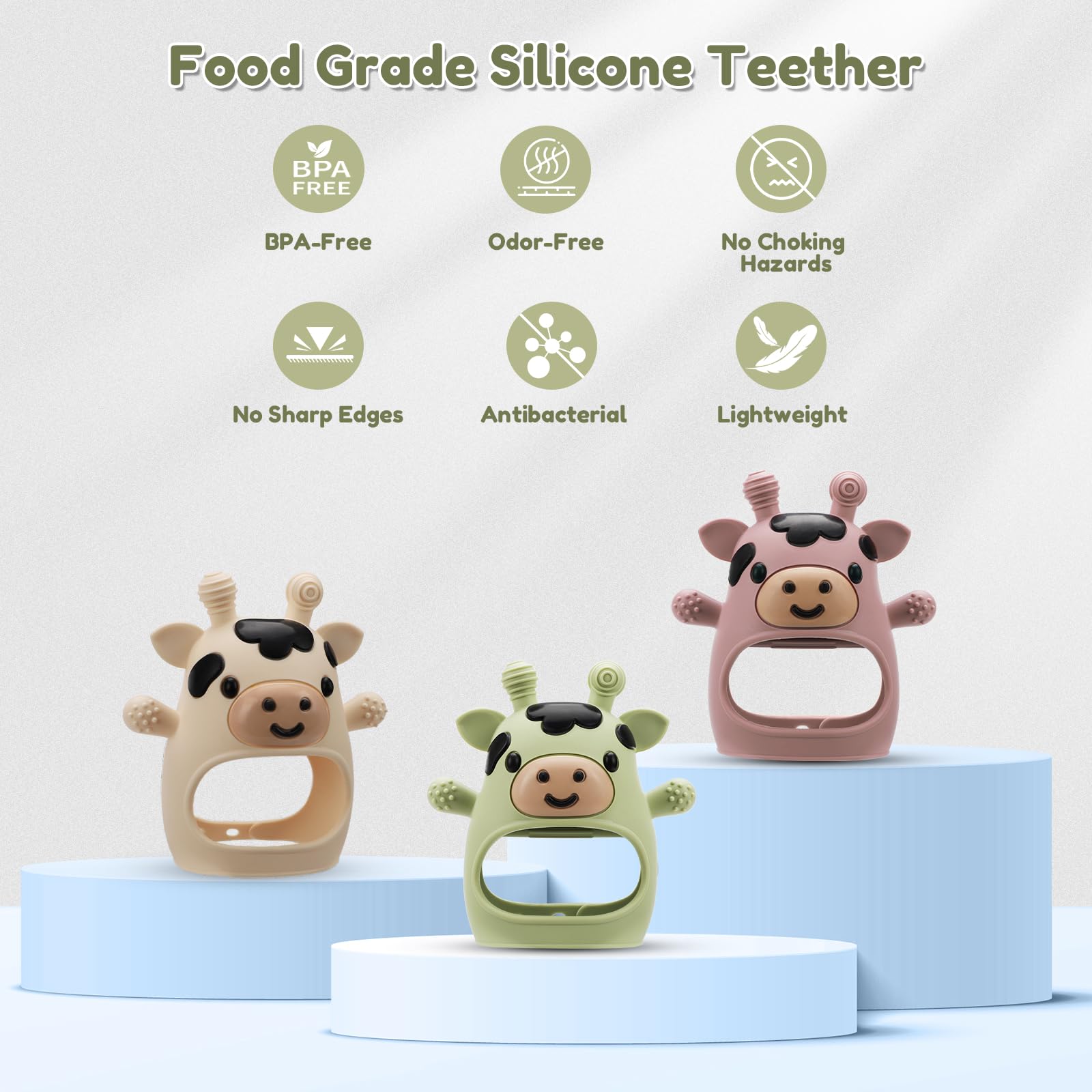 CAHILON BPA-free silicone teether for safe teething relief