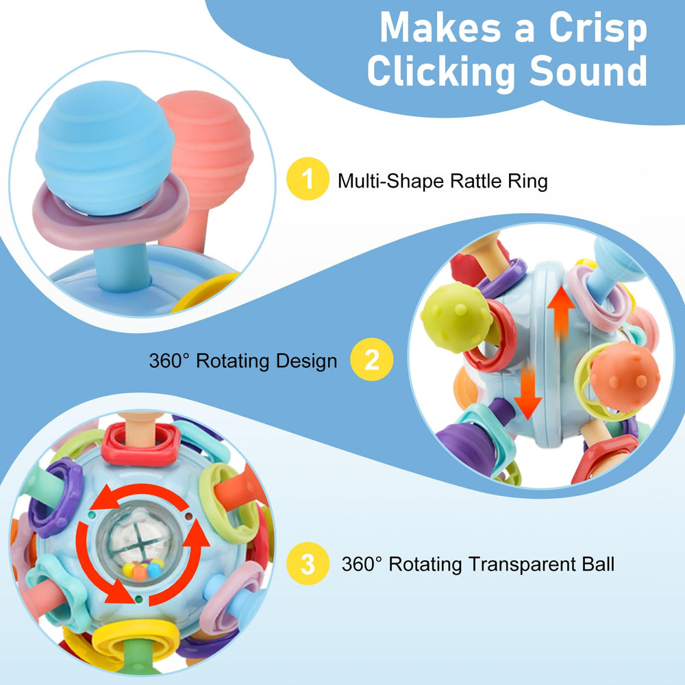CAHILON bright colors and rattle provide visual and auditory stimulation for babies