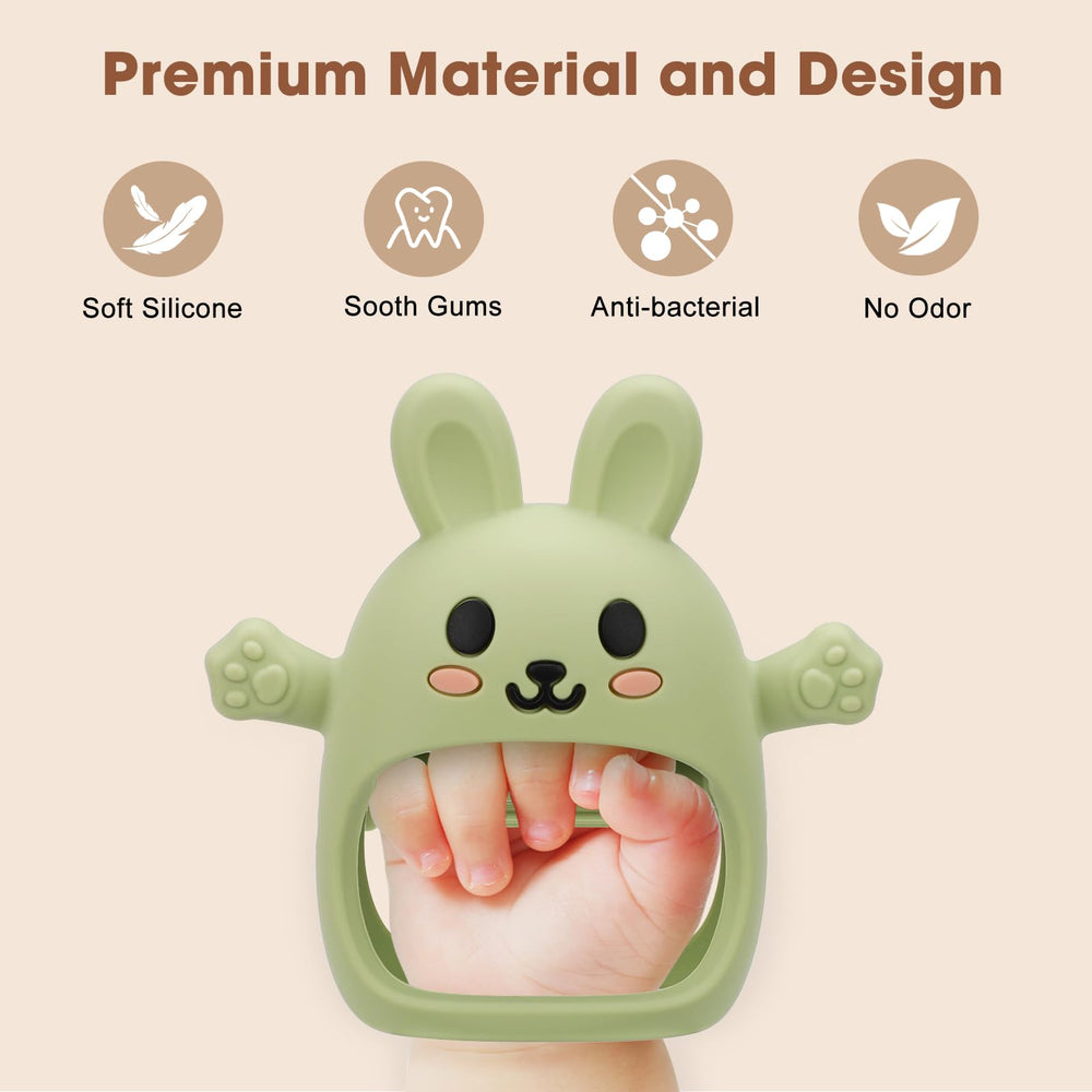 CAHILON bunny teether mitten pack 02 designed for secure grip on tiny hands