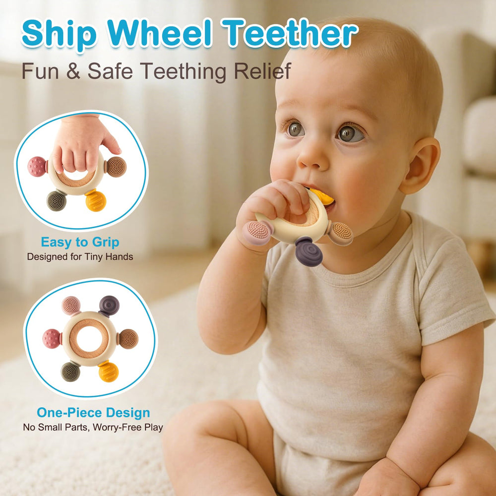 CAHILON durable baby teether – easy to clean – steam sterilizing and dishwasher safe.