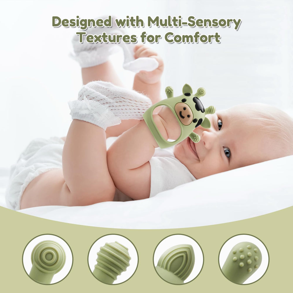 CAHILON easy-clean teether supports steam, boil, or dishwasher cleaning