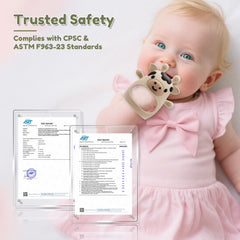 CAHILON food-grade silicone teether provides safe chewing options