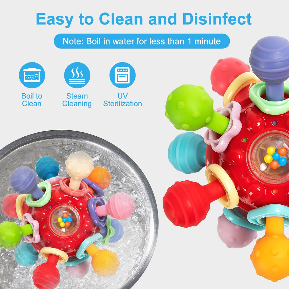 CAHILON easy-clean teething toy suitable for boiling before first use.