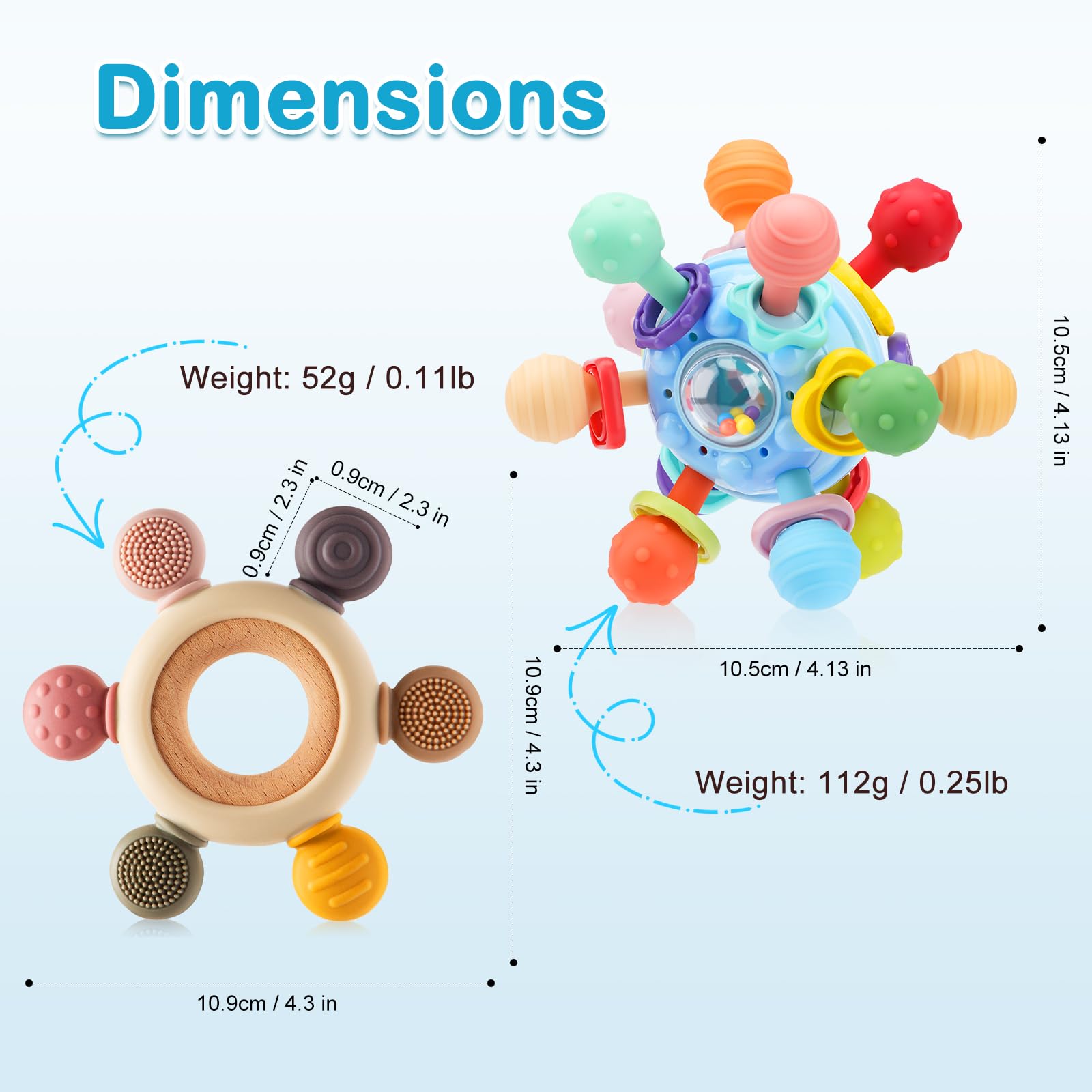 CAHILON sensory toy – hollow rudder teether – easy for little hands to grasp.