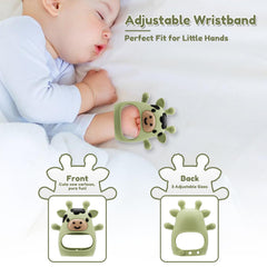 CAHILON teether mitten built-in handle enables easy grip for babies