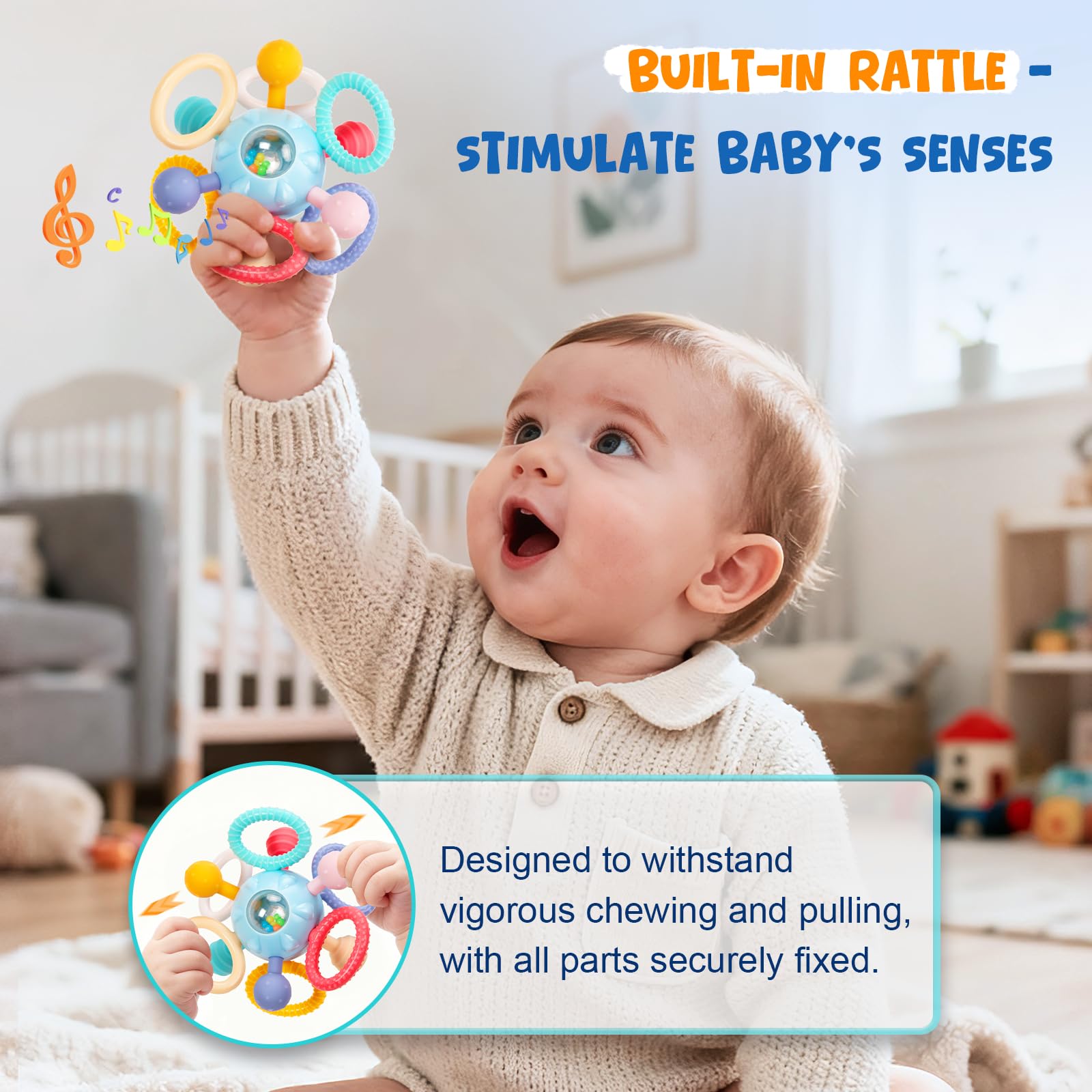 CAHILON teether in compact travel-friendly design for on-the-go use