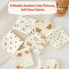 Caiery baby washcloths soft-set closeup highlights fluffy muslin yarns