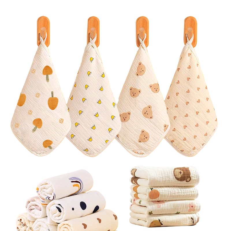 Caiery 8pc baby washcloths packaging closeup shows soft fabric for newborns
