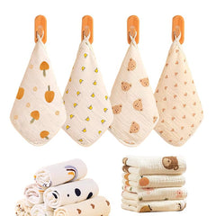 Caiery 8pc baby washcloths packaging closeup shows soft fabric for newborns