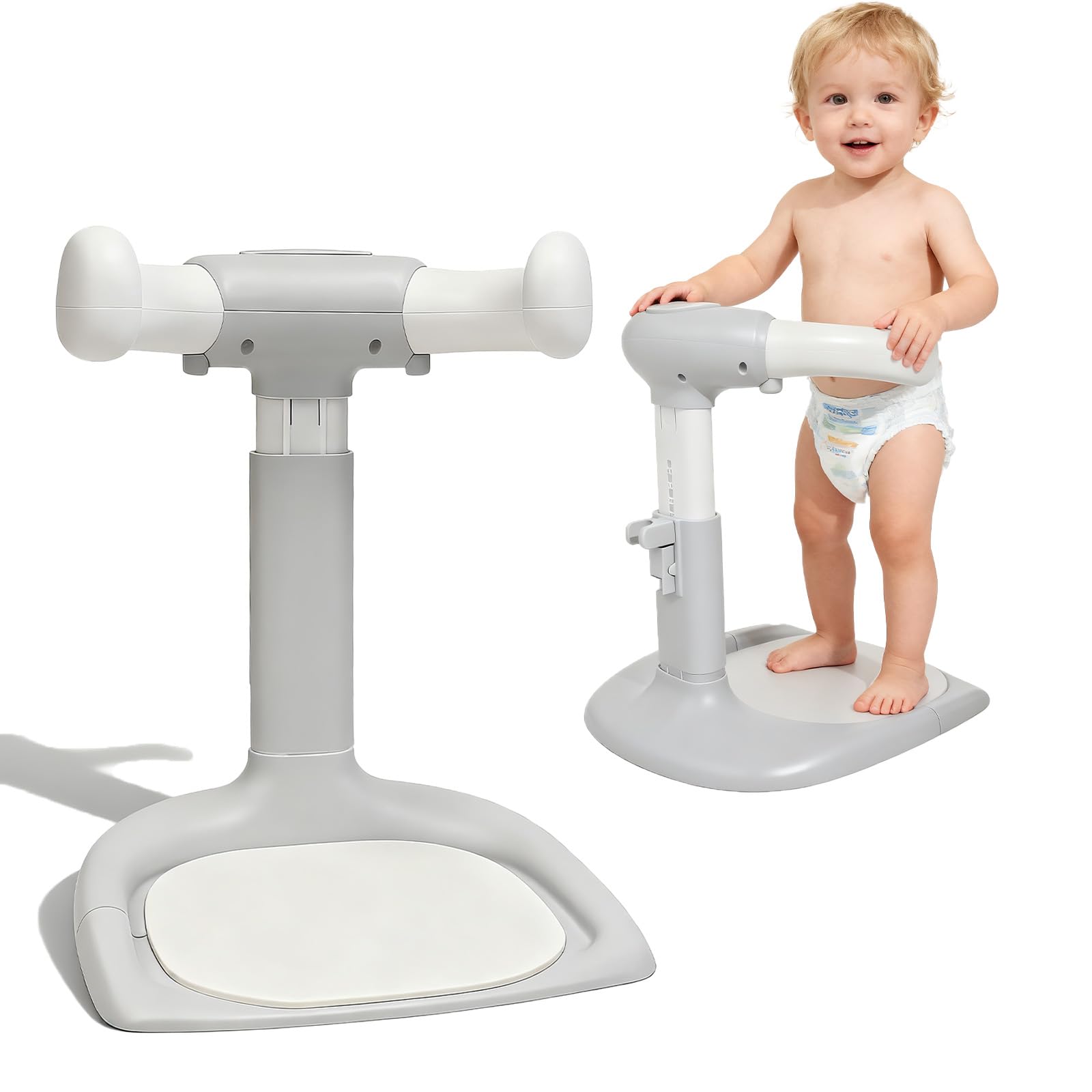 Caiuiyda baby shower stand adjustable height supports comfortable baths for toddlers.