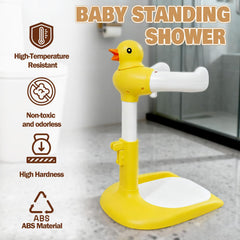 Caiuiyda baby shower stand ergonomic handle for comfortable bathing.
