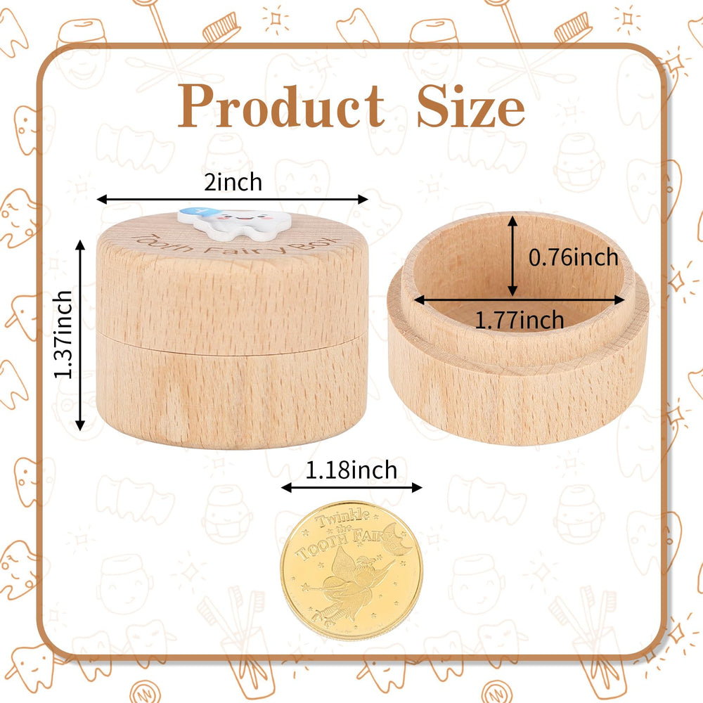 Caiumai Tooth Fairy Box shows 3D tooth design for milestone keepsakes.