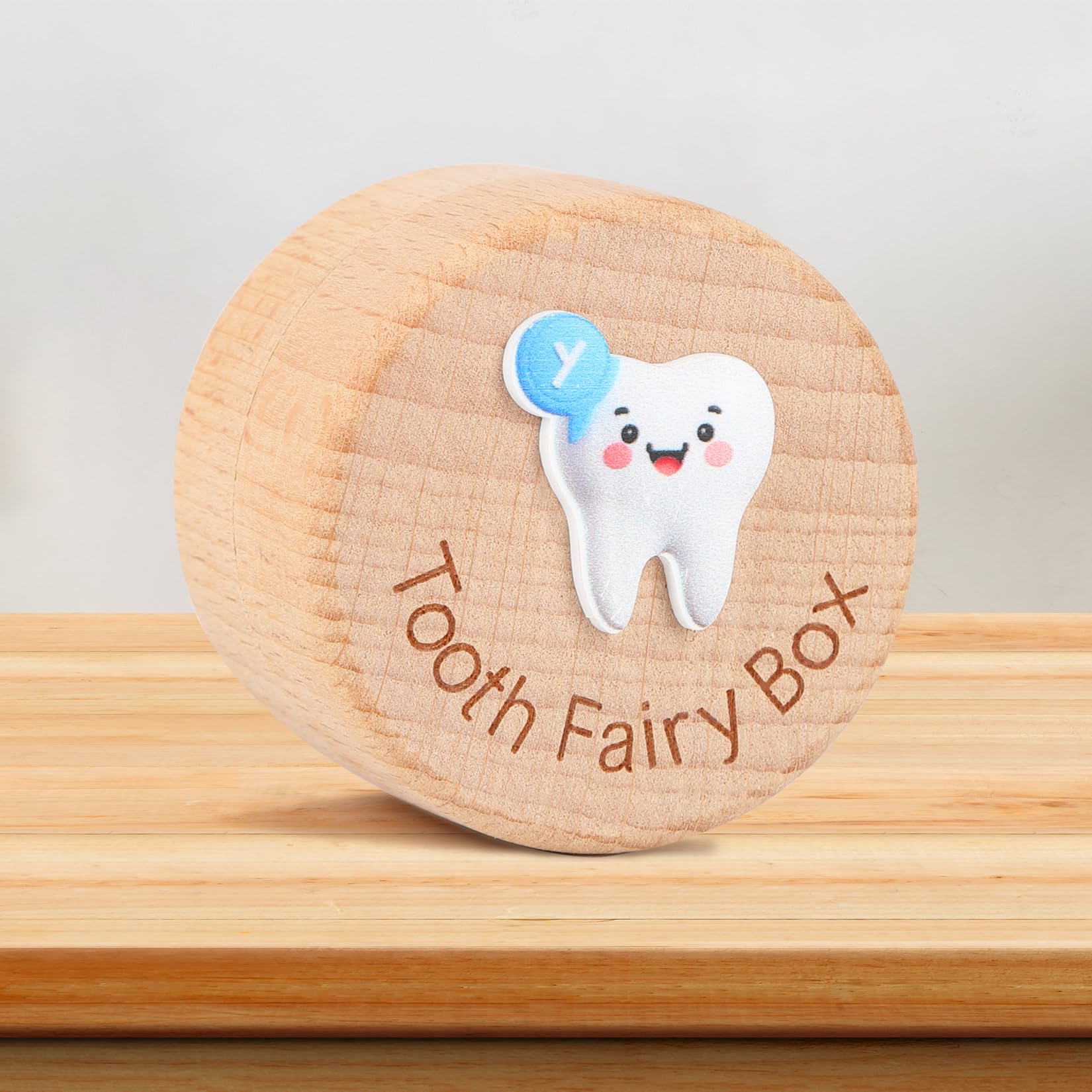 Caiumai Tooth Fairy Box lid closeup reveals secure storage for teeth.