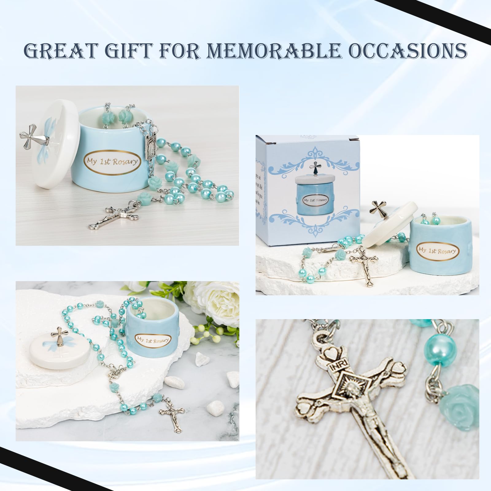 CalabasasMade rosary beads close-up lighting focuses on fine details and durable construction