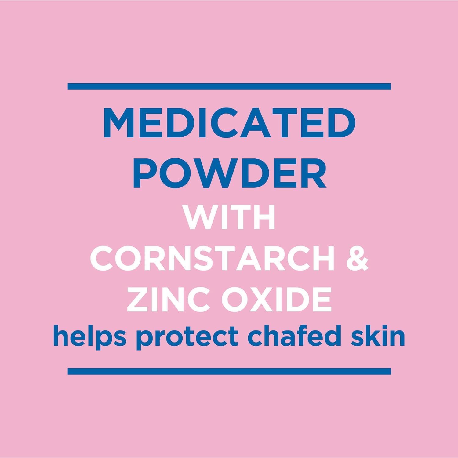 Caldesene powder texture closeup highlights light cornstarch with aloe.