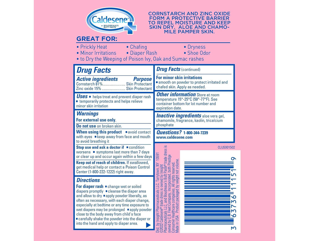 Caldesene zinc oxide component helps protect irritated skin