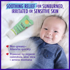 California Baby Aloe Vera Arnica Cream being applied to sun-irritated skin for comforting relief