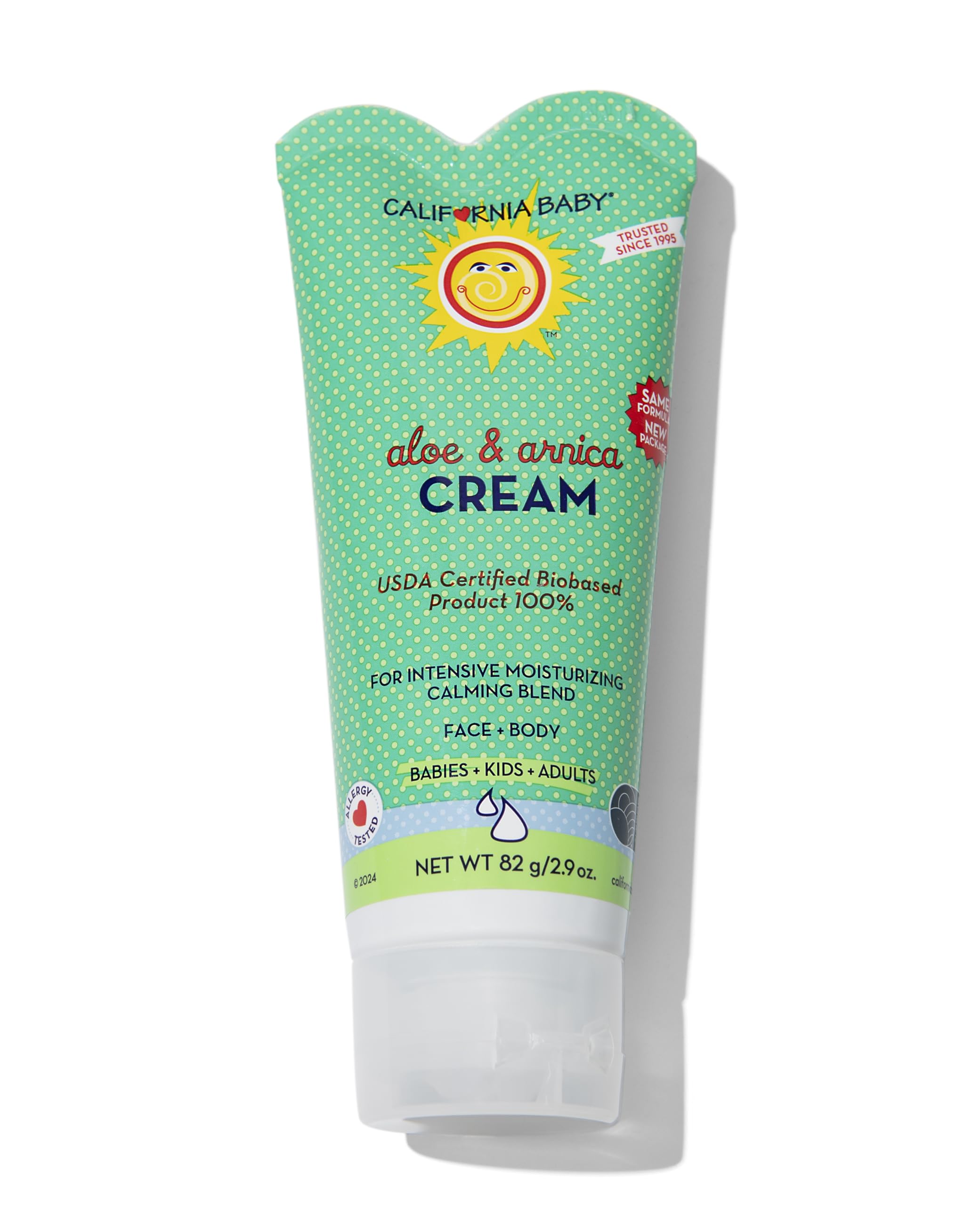 California Baby Aloe Vera Arnica Cream bottle-pump with easy, soothing after-sun application