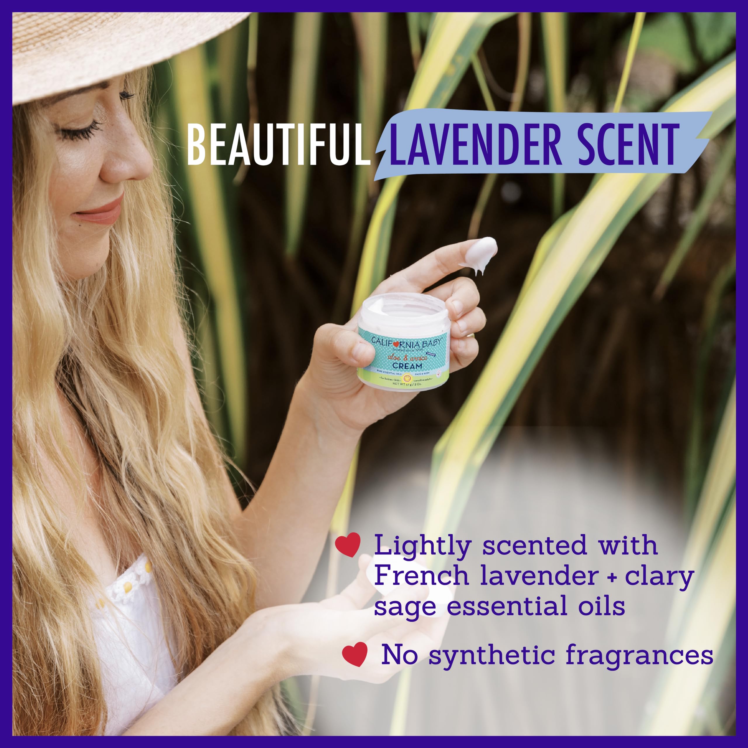 California Baby Aloe Vera Arnica Cream ingredients-label highlights plant-based hypoallergenic care