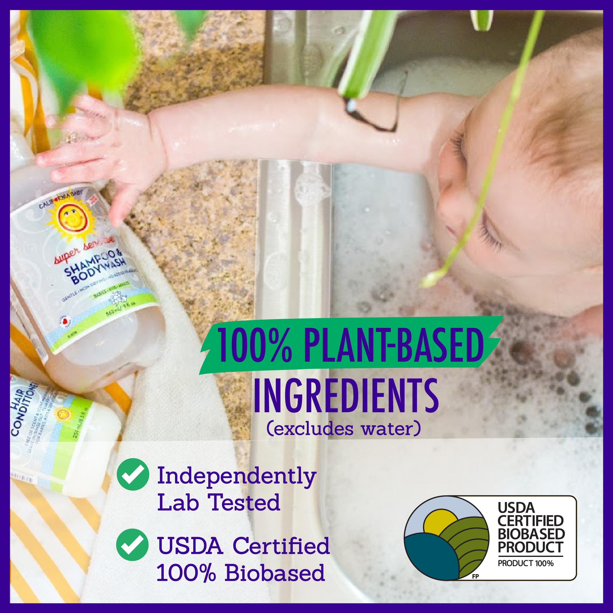 California Baby organic apple cider vinegar close-up - helps detangle and add shine.