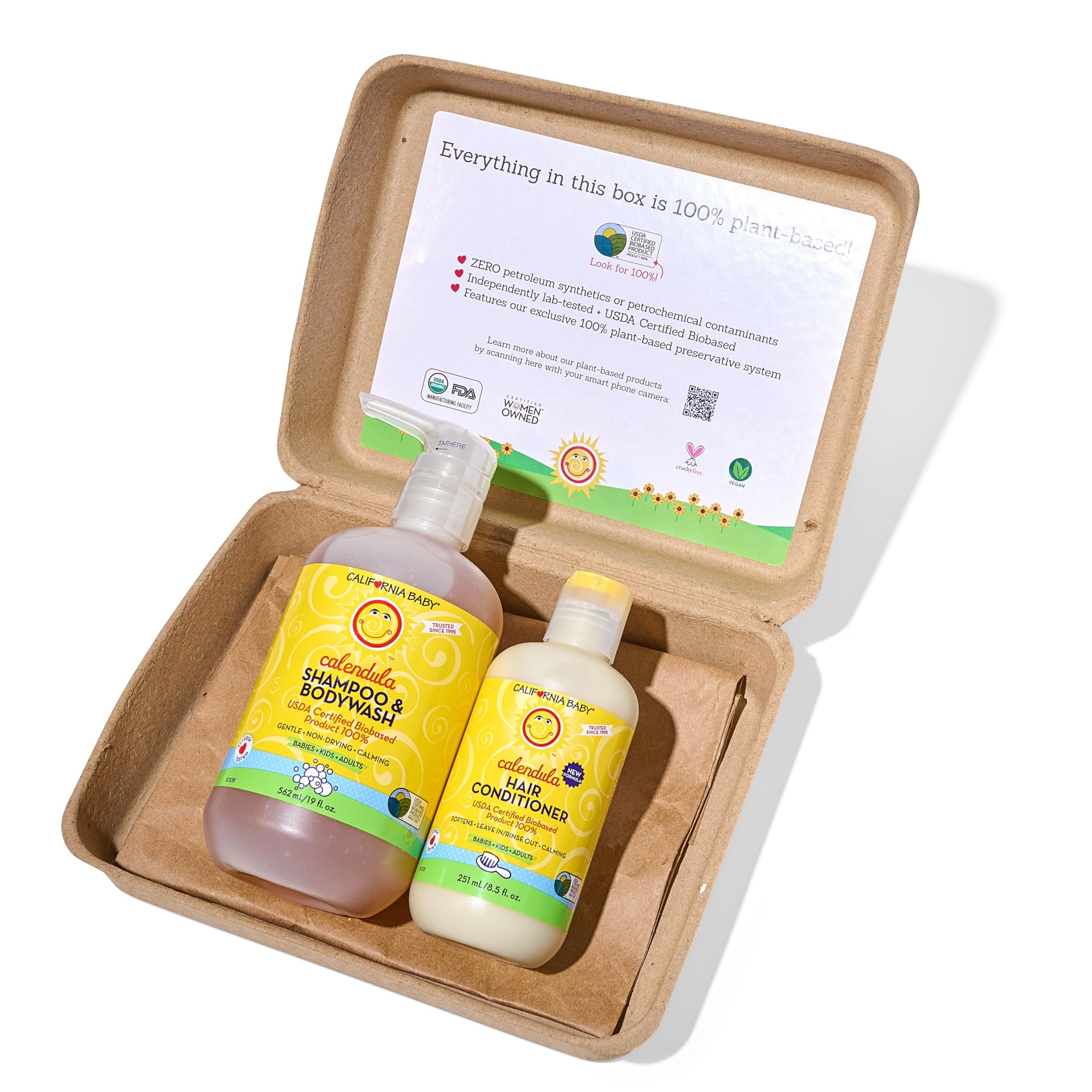 California Baby body wash bottle highlights sulfate-free, plant-based cleansing.