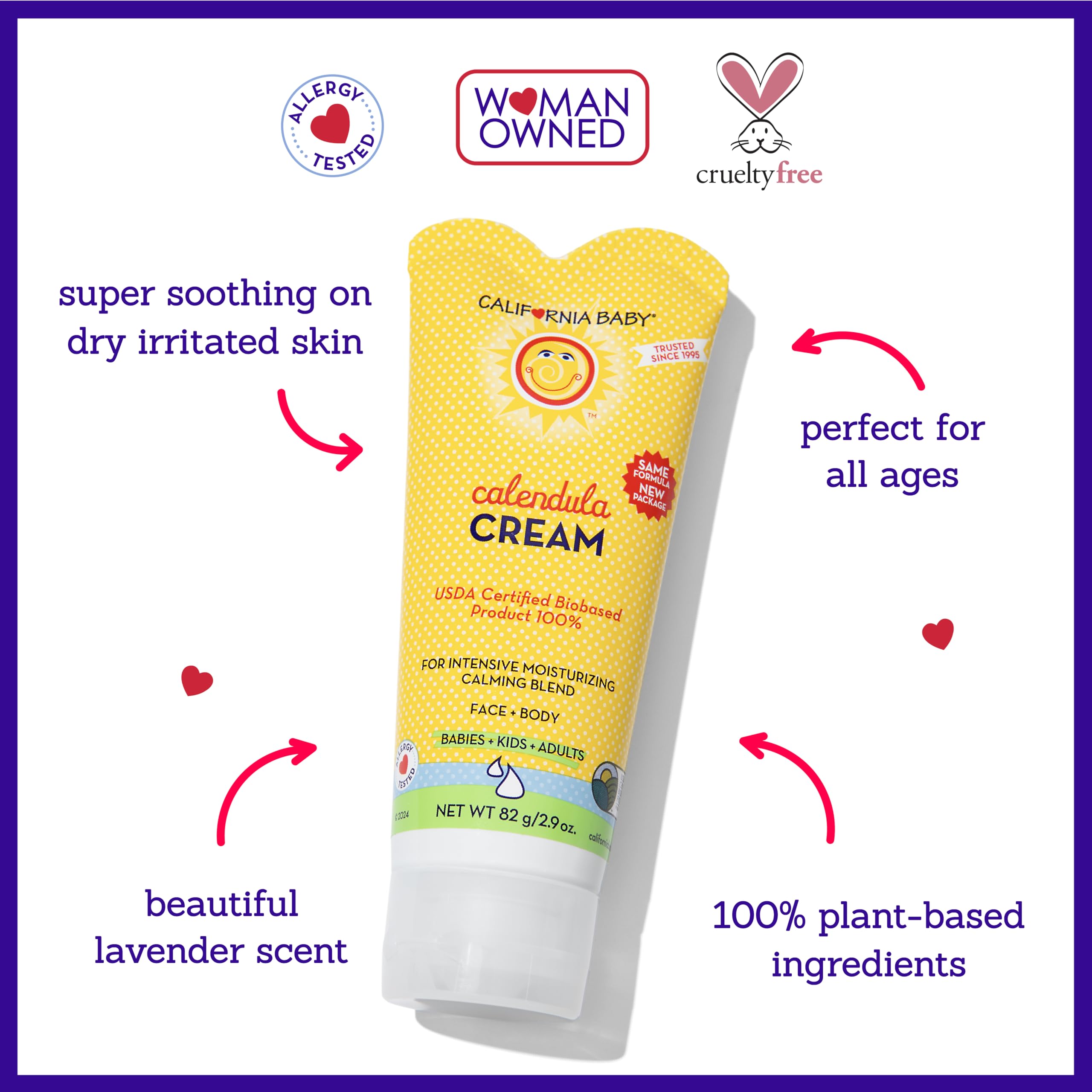 California Baby Calendula Cream lavender scent during skincare routine