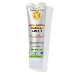 California Baby Calendula Cream unscented bottle close-up showing fragrance-free hydration