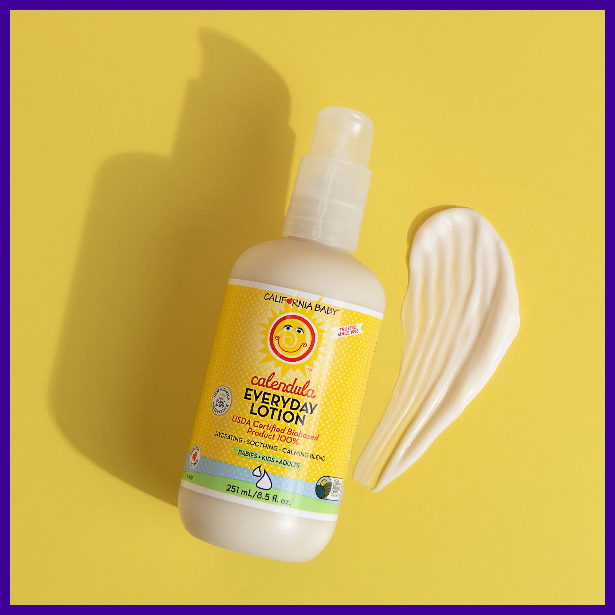 Calendula and aloe close-up in California Baby Calendula Lotion showing soothing ingredients.