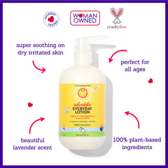 California Baby Calendula Lotion lavender scent emphasizes natural fragrance and calm mood.