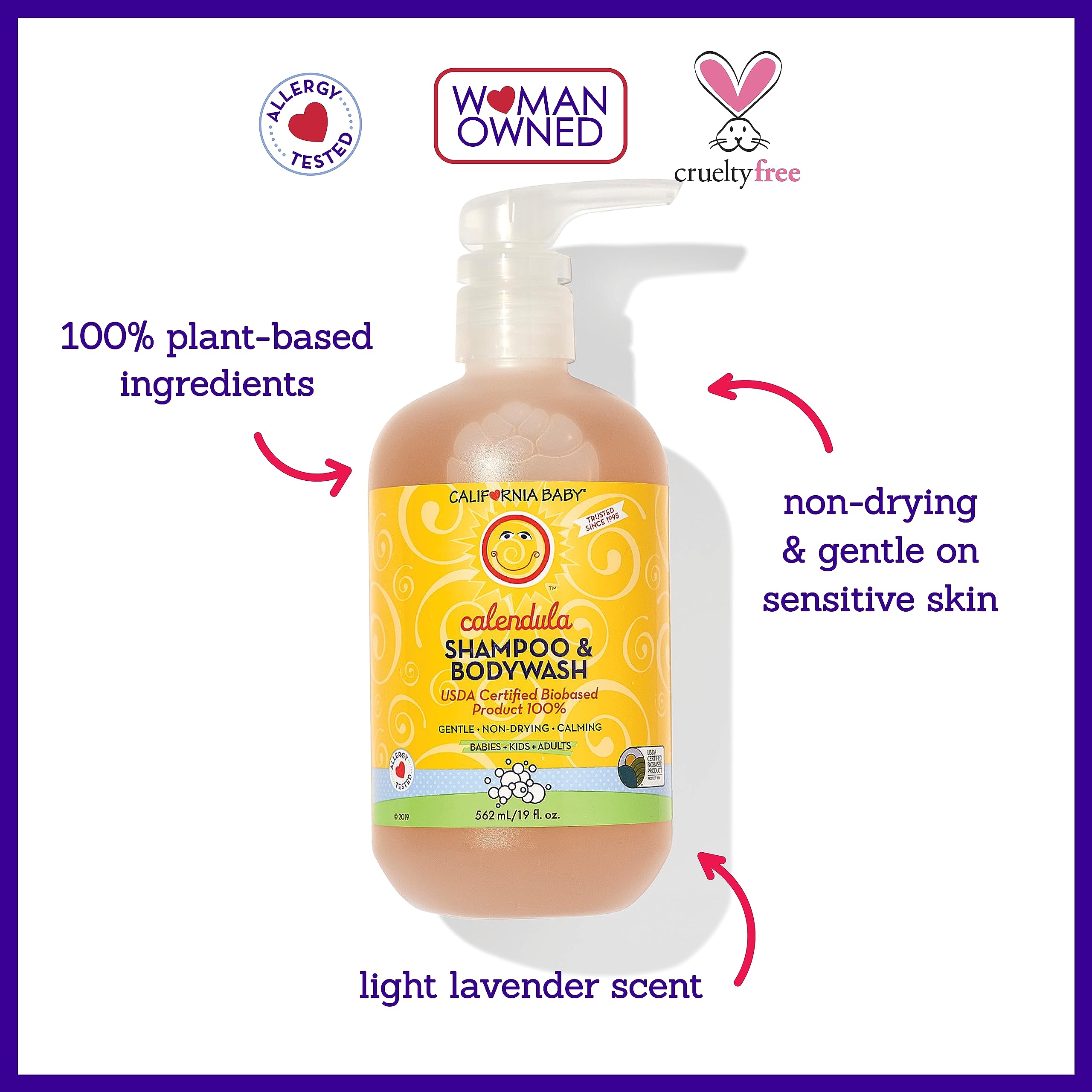 California Baby Calendula shampoo-wash 2-pack display highlights value and consistency