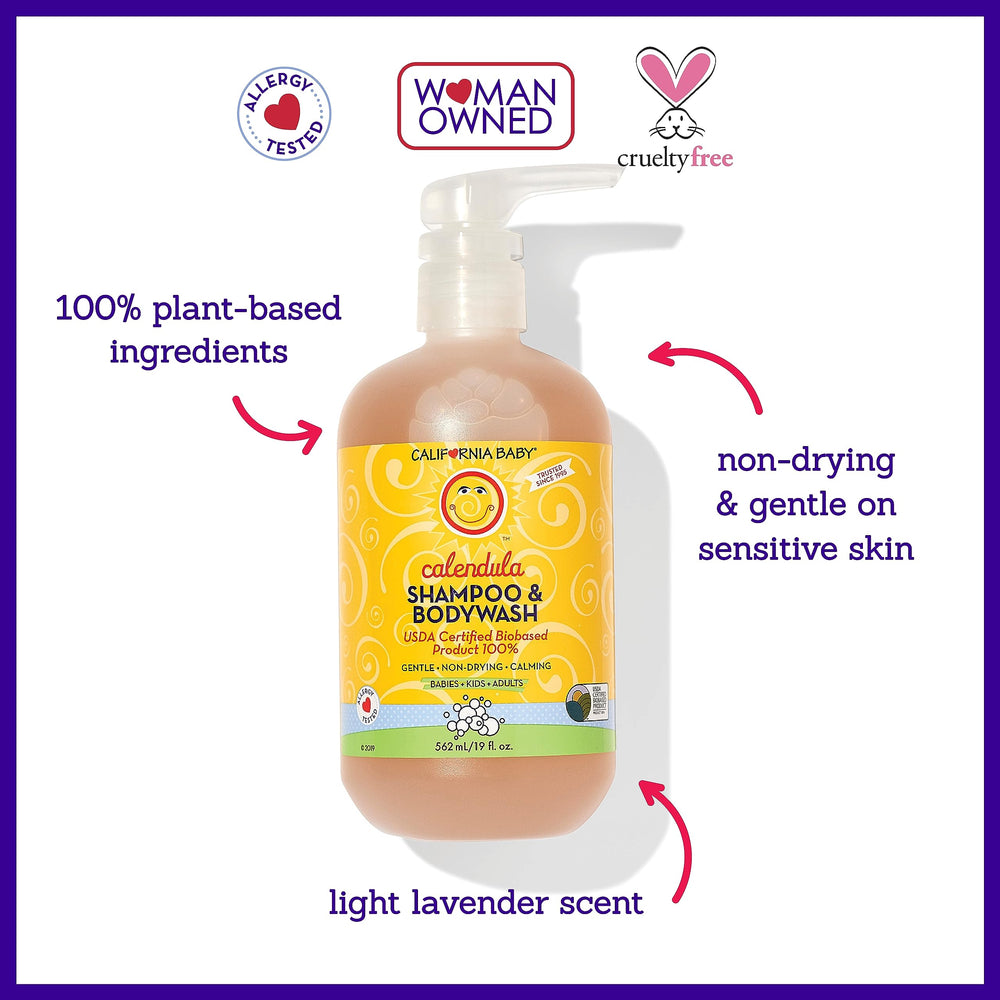 California Baby Calendula shampoo-wash 2-pack display highlights value and consistency