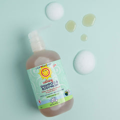 California Baby Calming bottle lavender essentials highlights soothing fragrance in use.