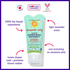 California Baby calming diaper rash cream lavender scent closeup with clary sage oils.