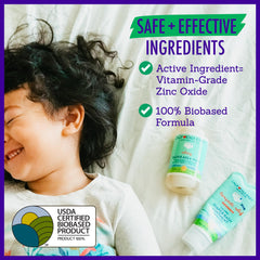 California Baby zinc oxide ointment swatch demonstrates gentle, non-preservative formula.