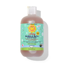 California Baby Calming Lavender Bubble Bath bottle shows plant-based formula for gentle cleansing