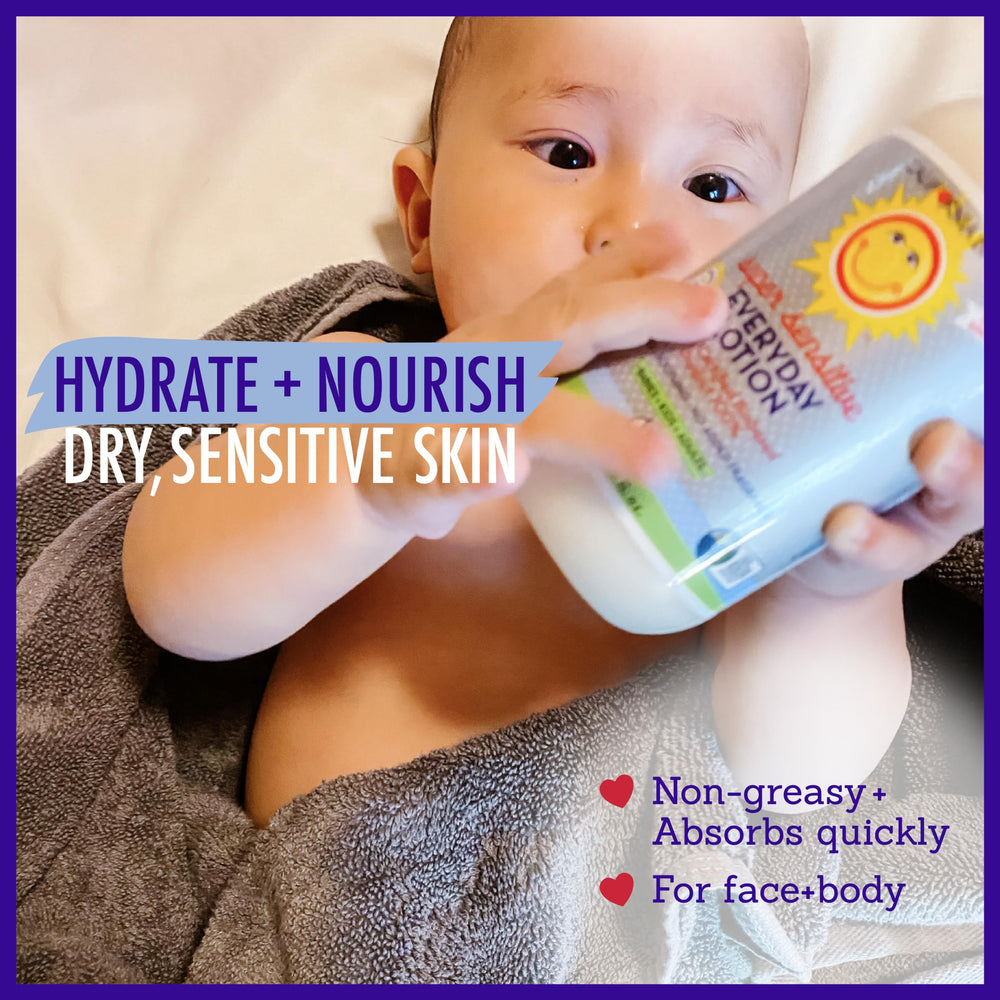 California Baby Face and Body Moisturizer shown applying on face and hands