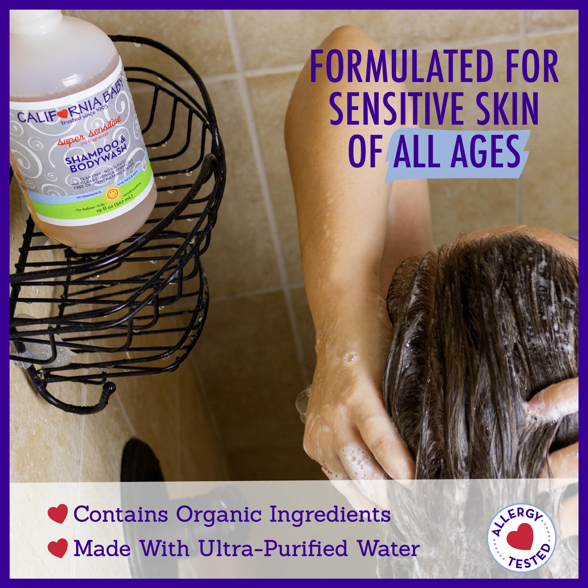 California Baby detangling action - hair looks smoother after conditioner.