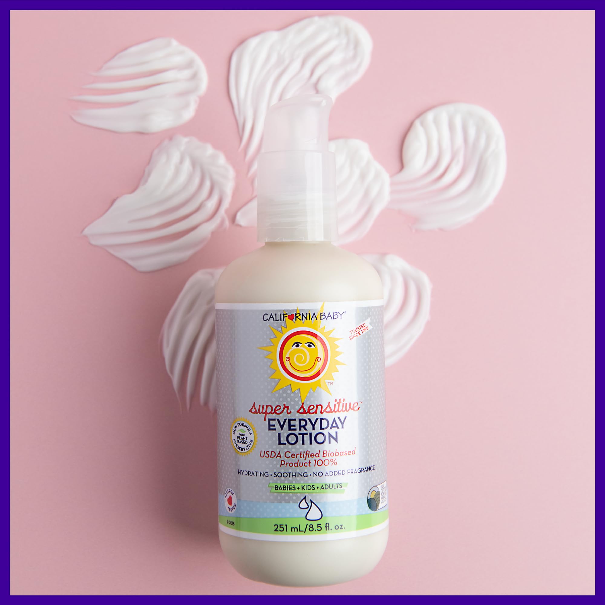 California Baby Hypoallergenic Lotion for kids signals allergy-tested safety